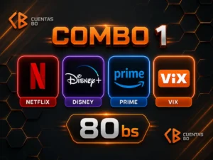 Combo NETFLIX, Disney, Prime video, Vix