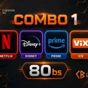 Combo NETFLIX, Disney, Prime video, Vix