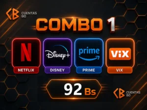 Combo NETFLIX, Disney, Prime video, Vix
