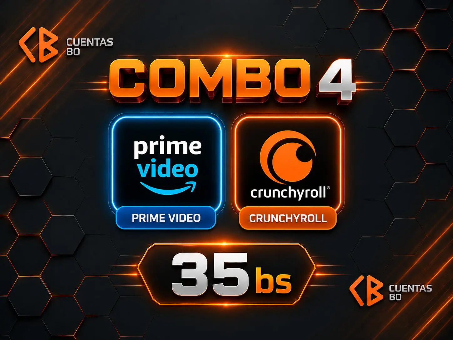 Oferta Streaming: Prime Video + Crunchyroll | Bolivia